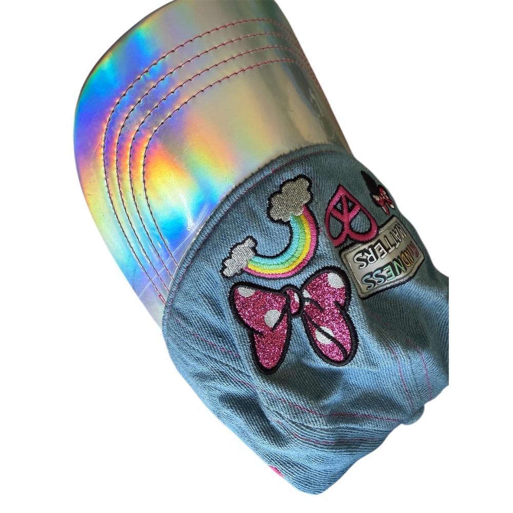 Kindness Matters‎ Denim Baseball Cap | Iridescent Brim | Adjustable | Women's - Picture 3 of 5
